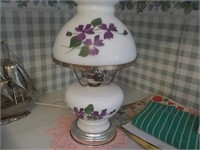 Purple flower painted lamp