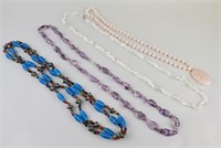 4 Gemstone Beaded Necklaces.