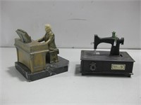 Music Box Sewing Machine, Cast Iron Piano See Info