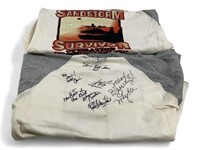 2 Vintage Autographed Desert Storm Shirts