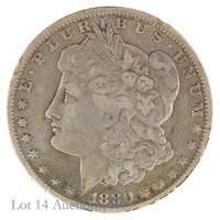 1880-CC Silver Morgan Dollar Key Date (F+)