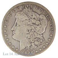 1892-CC Silver Morgan Dollar Semi-Key Date (VF)