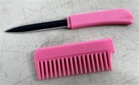 Pink Self Defense Comb with Hidden Knife!
