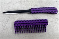 Purple Self Defense Comb with Hidden Knife!
