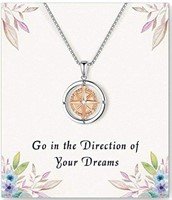Graduation Gift for Her-Spin Compass Necklace