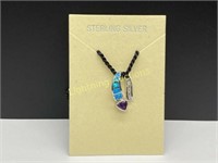 STERLING SILVER OPALITE INLAY PENDANT