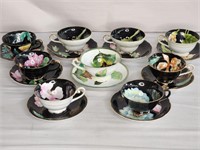 9 Occupied Japan  hand-painted cups &