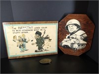 3 pc Military Plaques, Army Buckle