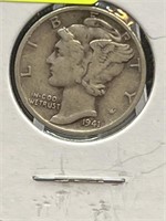Mercury Head 90% Silver Dime 1941