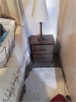 2 wood grain dressers w/canvas drawers and