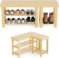 3 Tiers Entryway Shoe Storage Bench