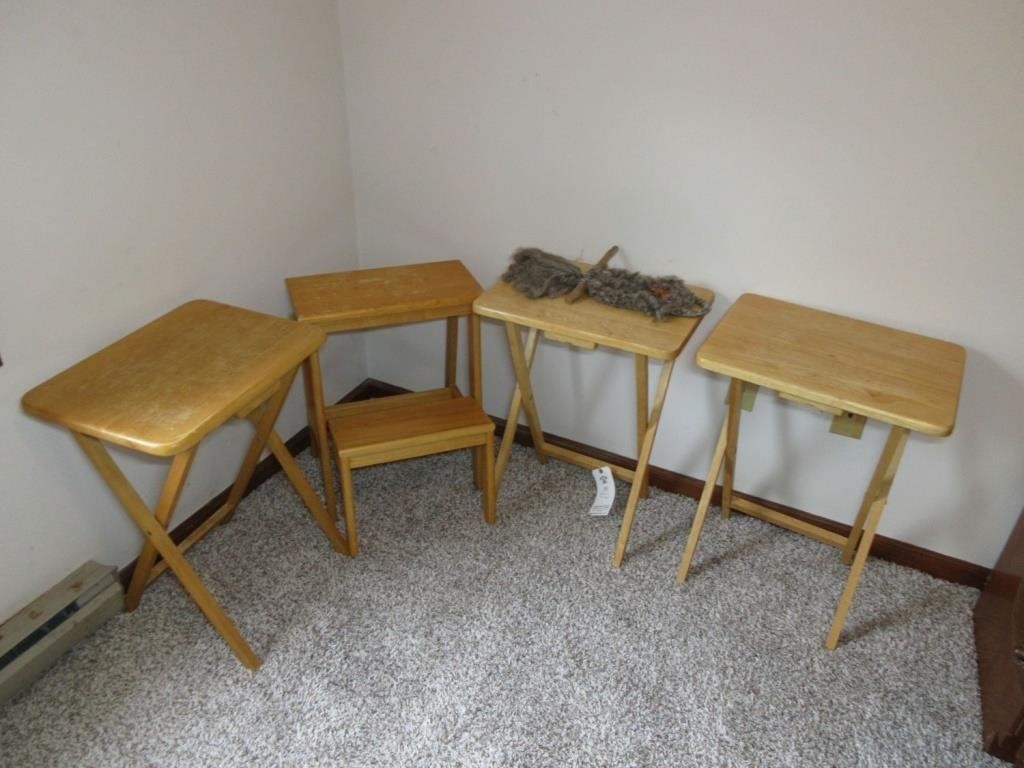 Step stool & (3) TV trays