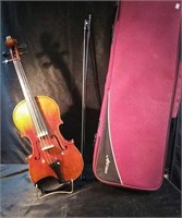 Artisan violin, bow, and carrying case, violin