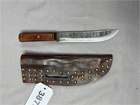 Skinning Knife wood Handle with Belt Sheath