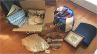 Assorted sewing Supplies, Bags, Picture, Rug,