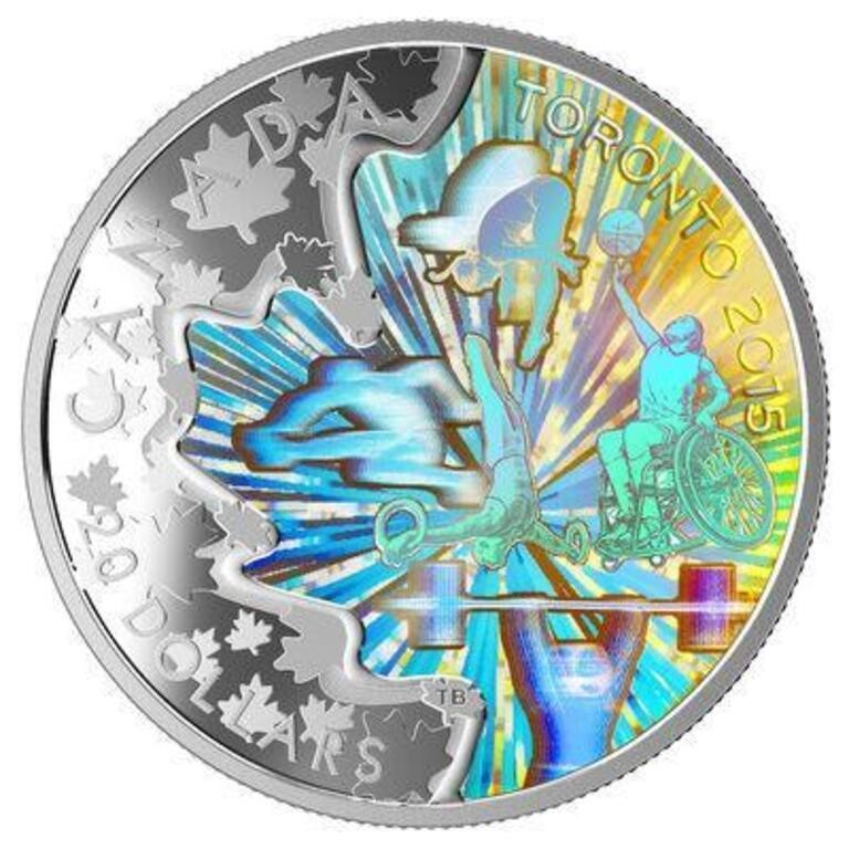 RCM Toronto Pan Am 2015 Fine Pure Silver $20 Coin