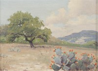 Robert Wood "Untitled (Flowering cactus)" oil on