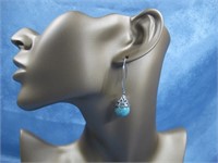 Sterling Silver Tested Turquoise Earrings