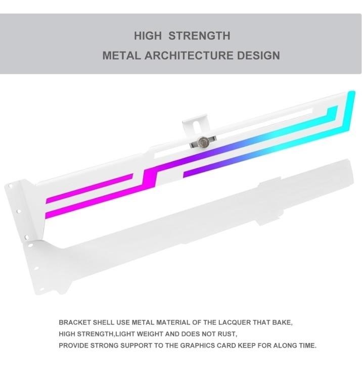 Support Bracket White RGB, Graphics Card Stand