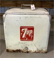 Vintage 7up Cooler Metal White