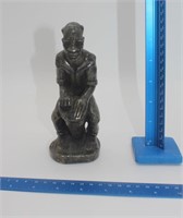 Man Playing Drums, Stone Carved Figurine