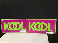 (2) Kool Cigarettes Purple & Green Metal Signs Lot