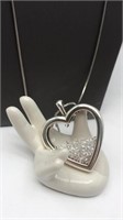 Brighton Floating Crystals In Heart Pendant On