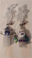 (6) Snowman Christmas Figures. Glass/Resin
