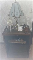 Nightstand with Contents, Touch Lamp