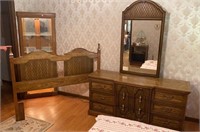 Dresser with Mirror and Headboard full size