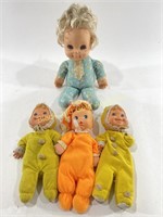 (4) VTG Mattel Baby Dolls: Rare 1970 Baby Love