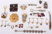 ASSORTED ESTATE ITEMS - STERLING SILVER, TIE PINS