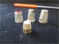 10KT Gold Thimble 4.19g & Sterling Thimbles