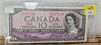 1-1954 DEVIL FACE 10 DOLLAR BILL CIRCULATED