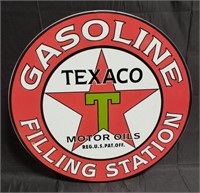 Texaco Gasoline enameled metal sign