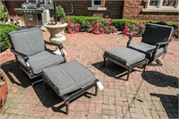 (2) Frontage Outdoor Swivel Rocker Chairs w/Foot