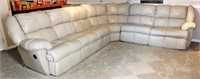 Large Leather Sectional Sofa w/ Pull Out Bed