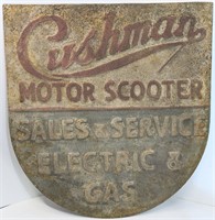 Large "Cushman Motor Scooter" Metal Sign