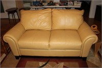 contemporary Klausner all leather loveseat