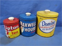 3 pc Canister Set-Domino Sugar, Maxwell House