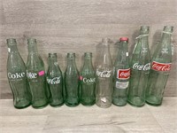 Coca Cola Crate w / Variety Of Glass Bottles