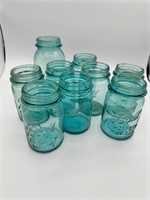 Vintage Aqua Blue Canning Jars