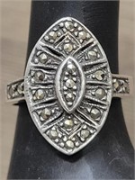 Marcasite & .925 Marked Silver Ring