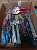 Pliers, crescent wrenches, etc.