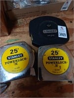 3 Stanley tape measures