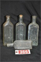 Glass medicine bottles incl. (3) Dr. Mile's