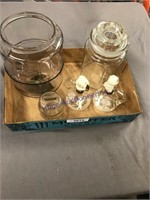 Diamond glass dispenser jar, cruets, bank