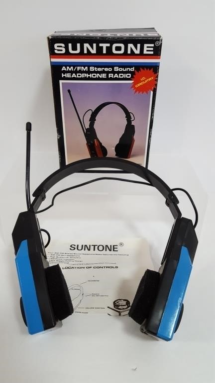 Vintage 1990 Suntone AM/FM Stereo Headphone Radio