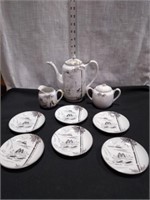 Kutani hand painted porcelain Tea set