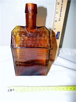Vtg E.C. Booz's Old Cabin Amber Whiskey Bottle